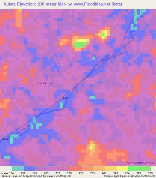Kuleta,Liberia Elevation Map