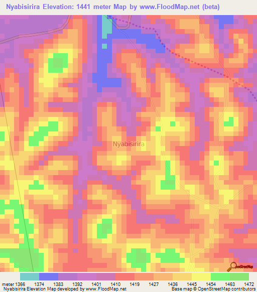 Nyabisirira,Uganda Elevation Map
