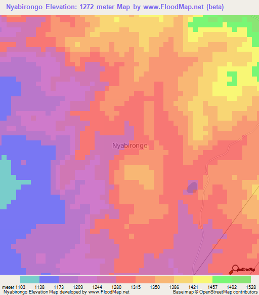 Nyabirongo,Uganda Elevation Map