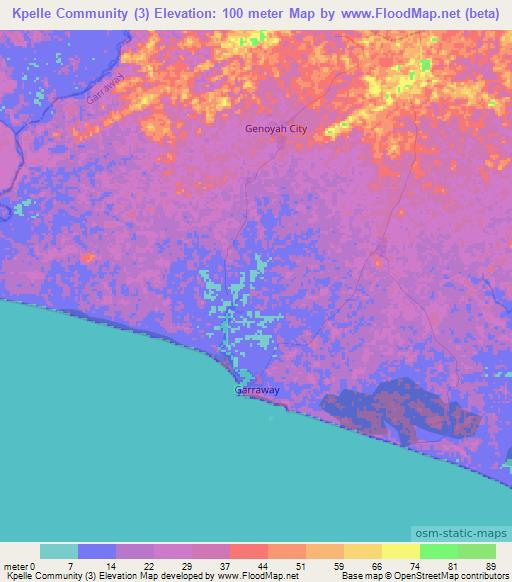 Kpelle Community (3),Liberia Elevation Map