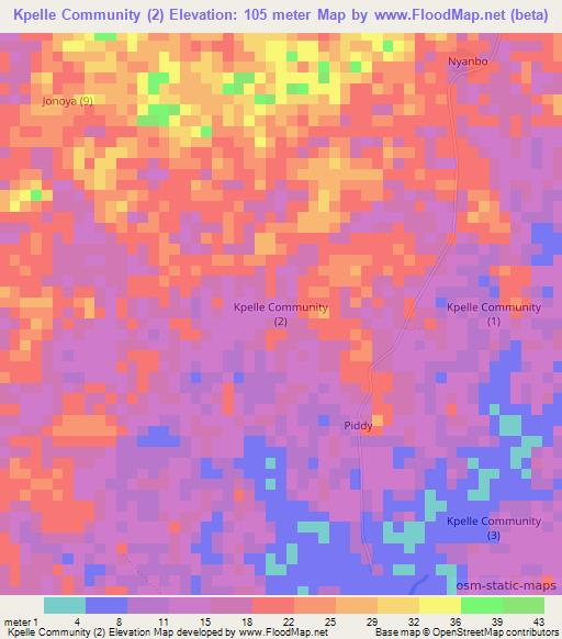 Kpelle Community (2),Liberia Elevation Map