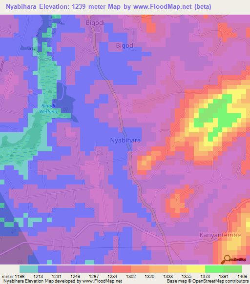 Nyabihara,Uganda Elevation Map