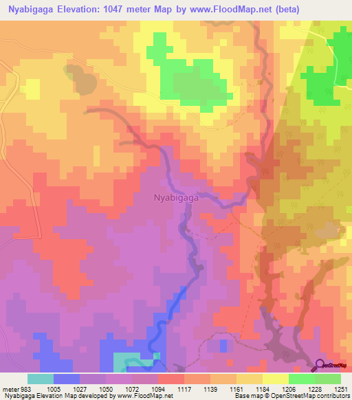 Nyabigaga,Uganda Elevation Map