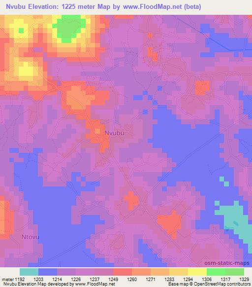 Nvubu,Uganda Elevation Map