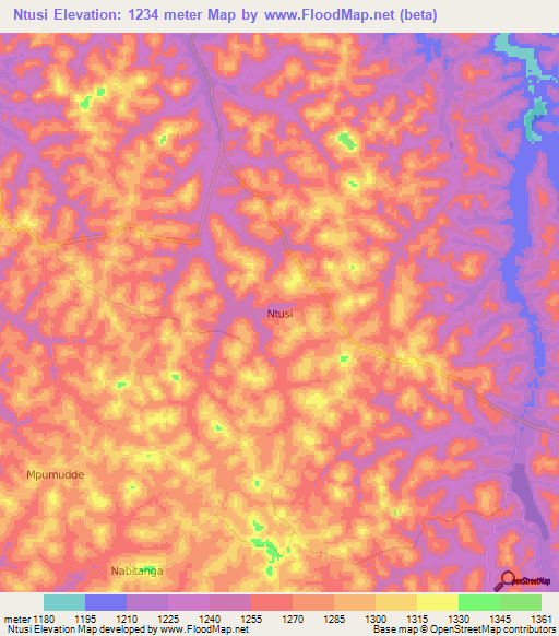 Ntusi,Uganda Elevation Map