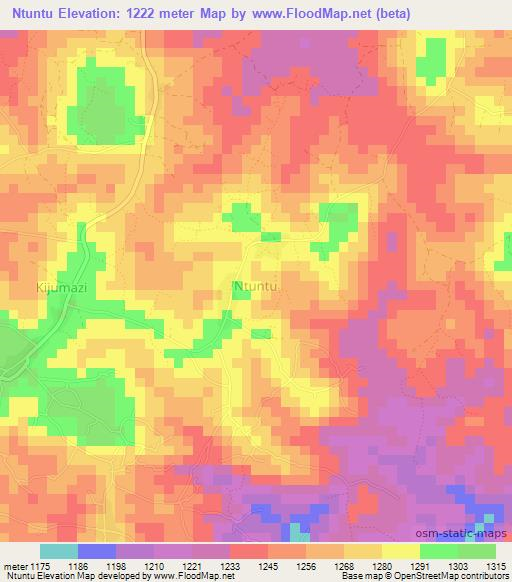 Ntuntu,Uganda Elevation Map
