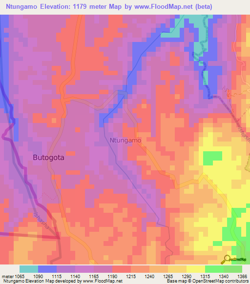 Ntungamo,Uganda Elevation Map
