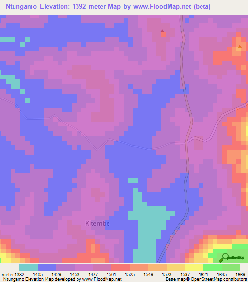 Ntungamo,Uganda Elevation Map