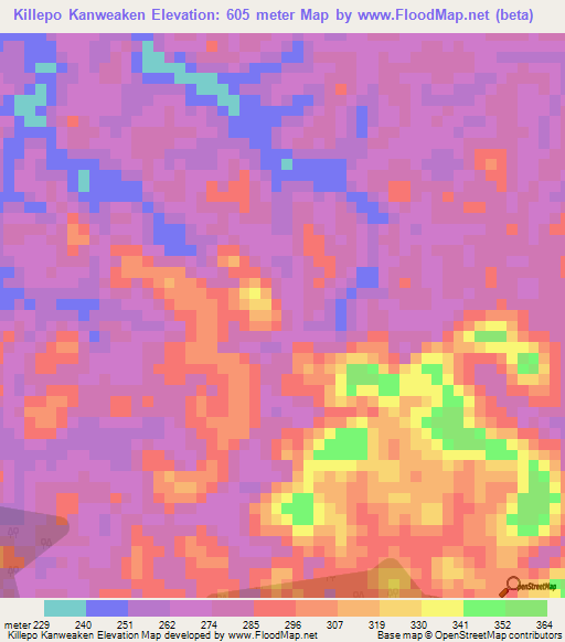 Killepo Kanweaken,Liberia Elevation Map