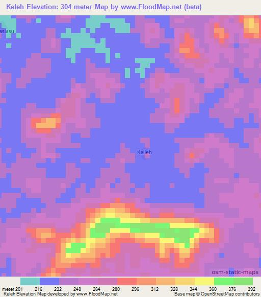 Keleh,Liberia Elevation Map