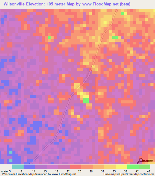 Wilsonville,Liberia Elevation Map