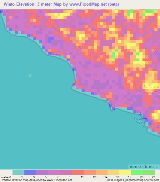 Wiato,Liberia Elevation Map