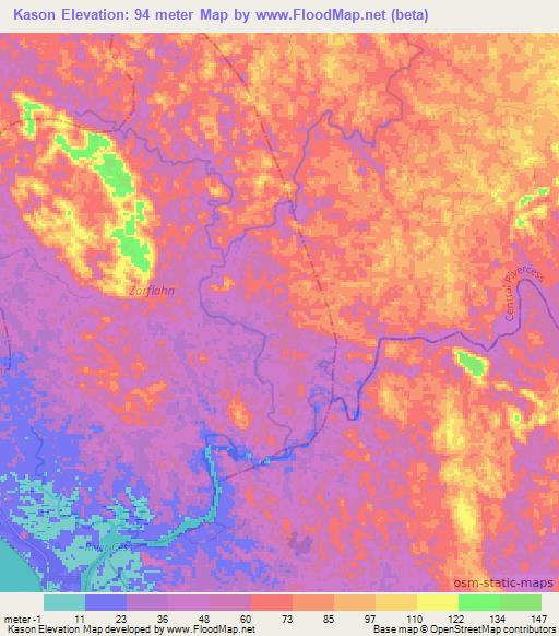 Kason,Liberia Elevation Map