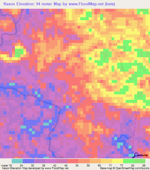 Kason,Liberia Elevation Map