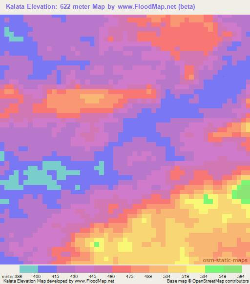 Kalata,Liberia Elevation Map