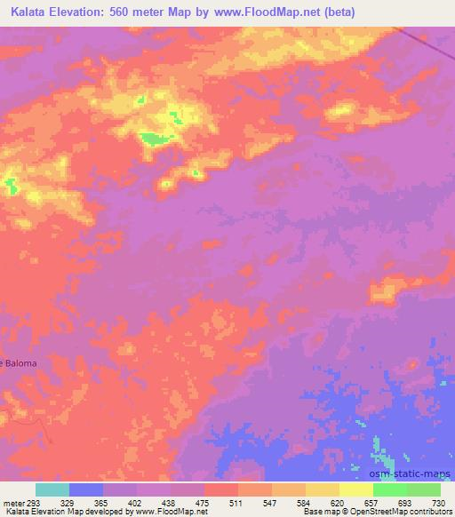 Kalata,Liberia Elevation Map