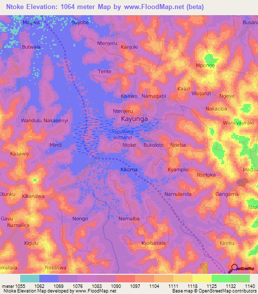 Ntoke,Uganda Elevation Map