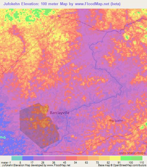 Jufokehn,Liberia Elevation Map