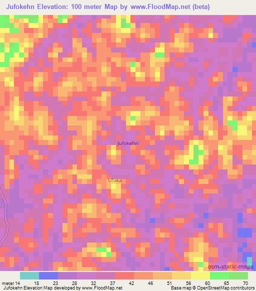 Jufokehn,Liberia Elevation Map