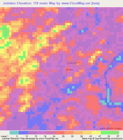 Juduken,Liberia Elevation Map