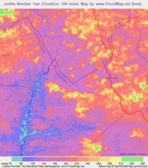 Judike Number Two,Liberia Elevation Map