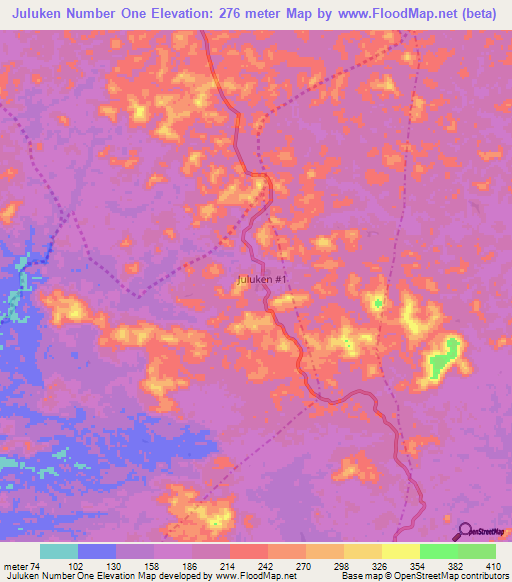 Juluken Number One,Liberia Elevation Map