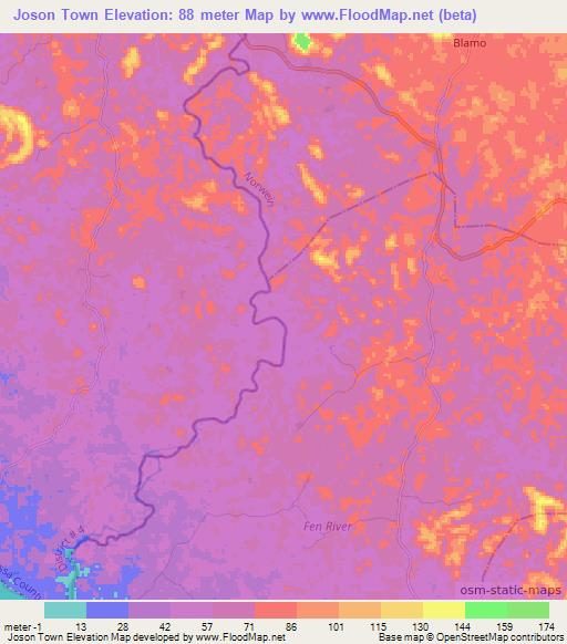 Joson Town,Liberia Elevation Map