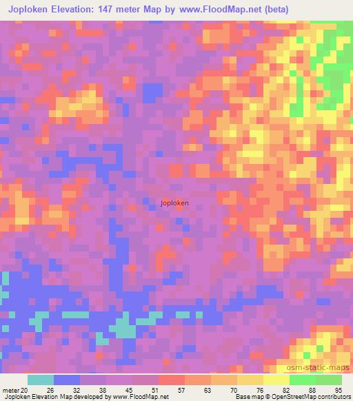 Joploken,Liberia Elevation Map
