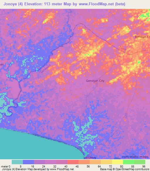 Jonoya (4),Liberia Elevation Map