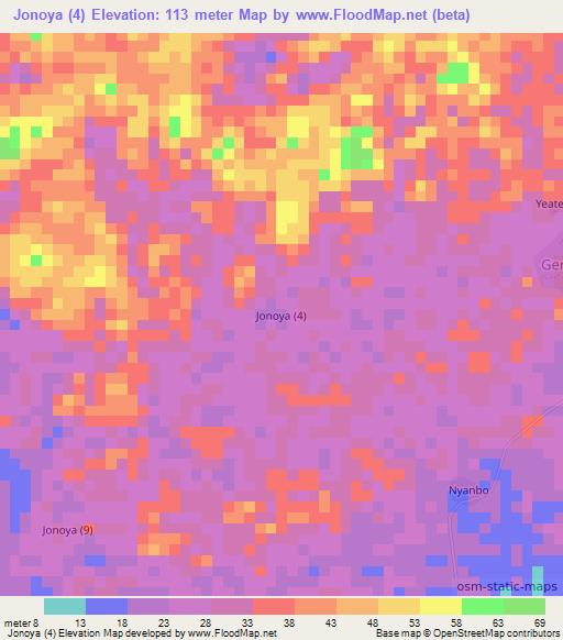 Jonoya (4),Liberia Elevation Map
