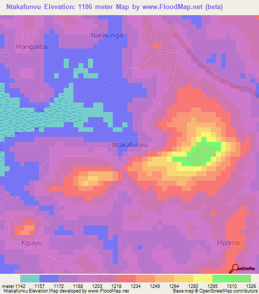 Ntakafunvu,Uganda Elevation Map