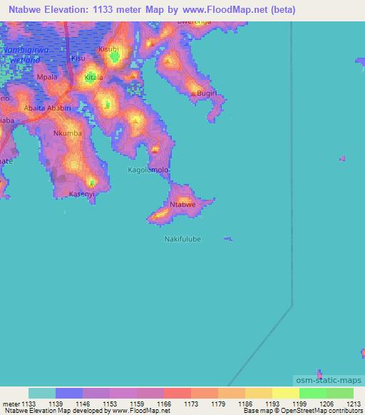 Ntabwe,Uganda Elevation Map