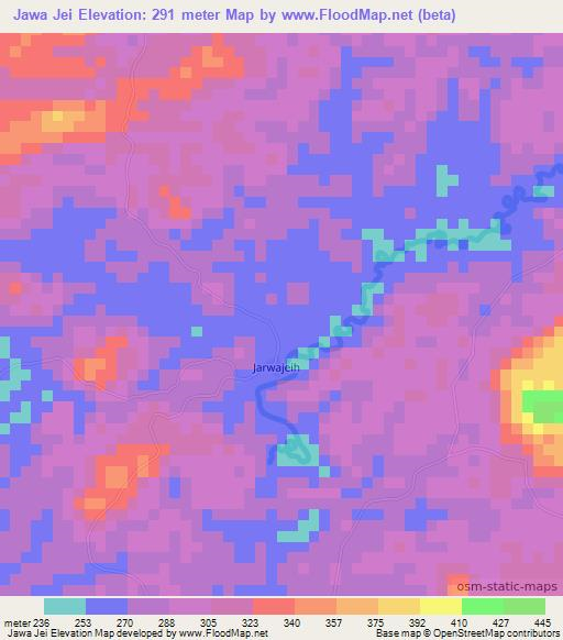 Jawa Jei,Liberia Elevation Map