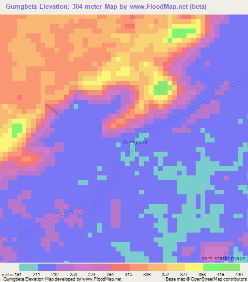 Gumgbeta,Liberia Elevation Map