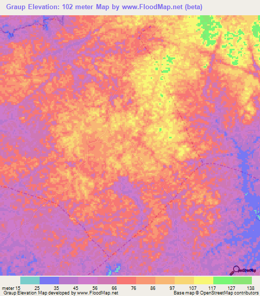 Graup,Liberia Elevation Map