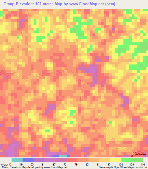 Graup,Liberia Elevation Map