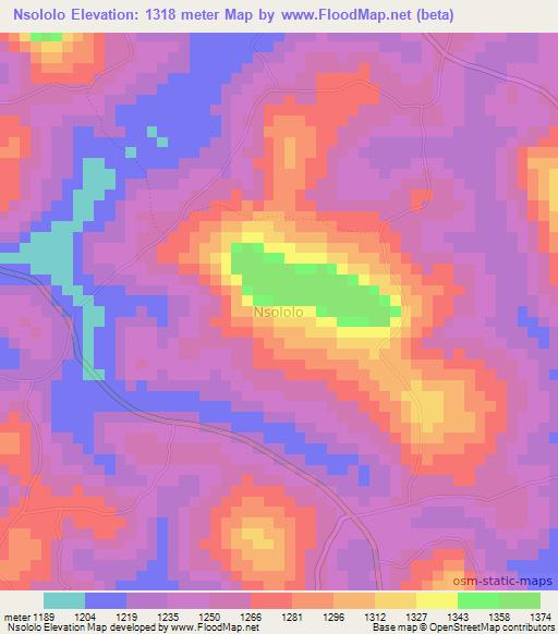 Nsololo,Uganda Elevation Map