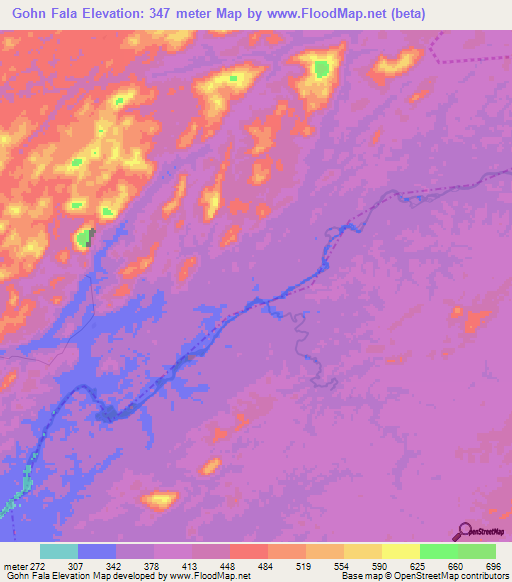 Gohn Fala,Liberia Elevation Map