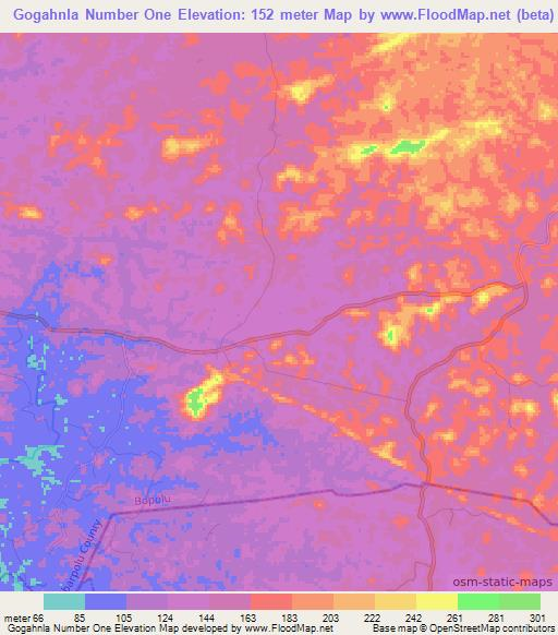 Gogahnla Number One,Liberia Elevation Map