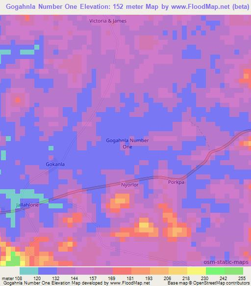 Gogahnla Number One,Liberia Elevation Map