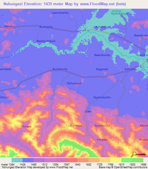 Nshungezi,Uganda Elevation Map