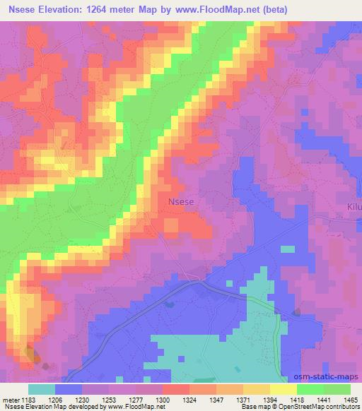 Nsese,Uganda Elevation Map