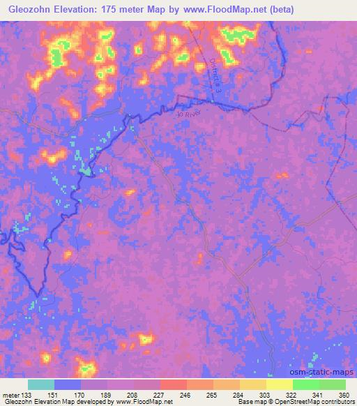 Gleozohn,Liberia Elevation Map