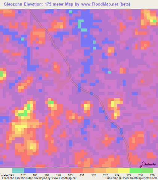 Gleozohn,Liberia Elevation Map