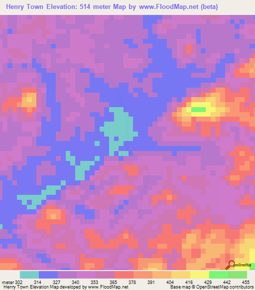 Henry Town,Liberia Elevation Map