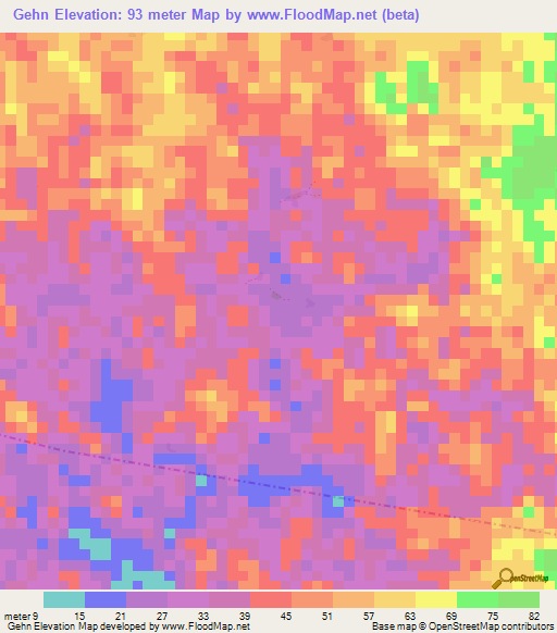 Gehn,Liberia Elevation Map