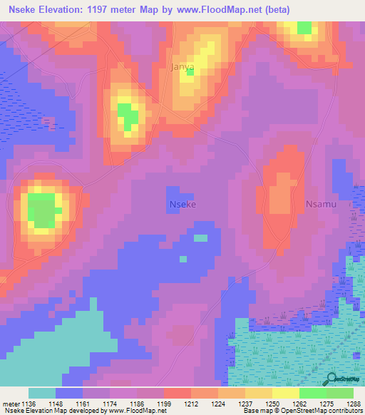 Nseke,Uganda Elevation Map
