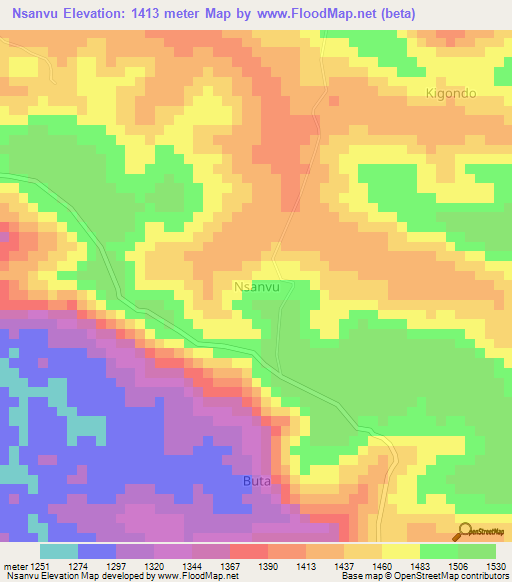 Nsanvu,Uganda Elevation Map