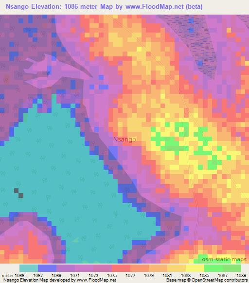Nsango,Uganda Elevation Map