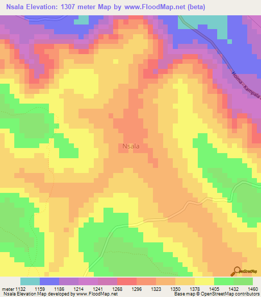 Nsala,Uganda Elevation Map
